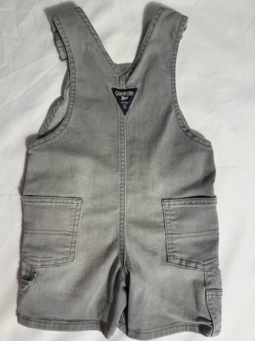 OshKosh B'gosh Light Gray Toddler Short Overalls